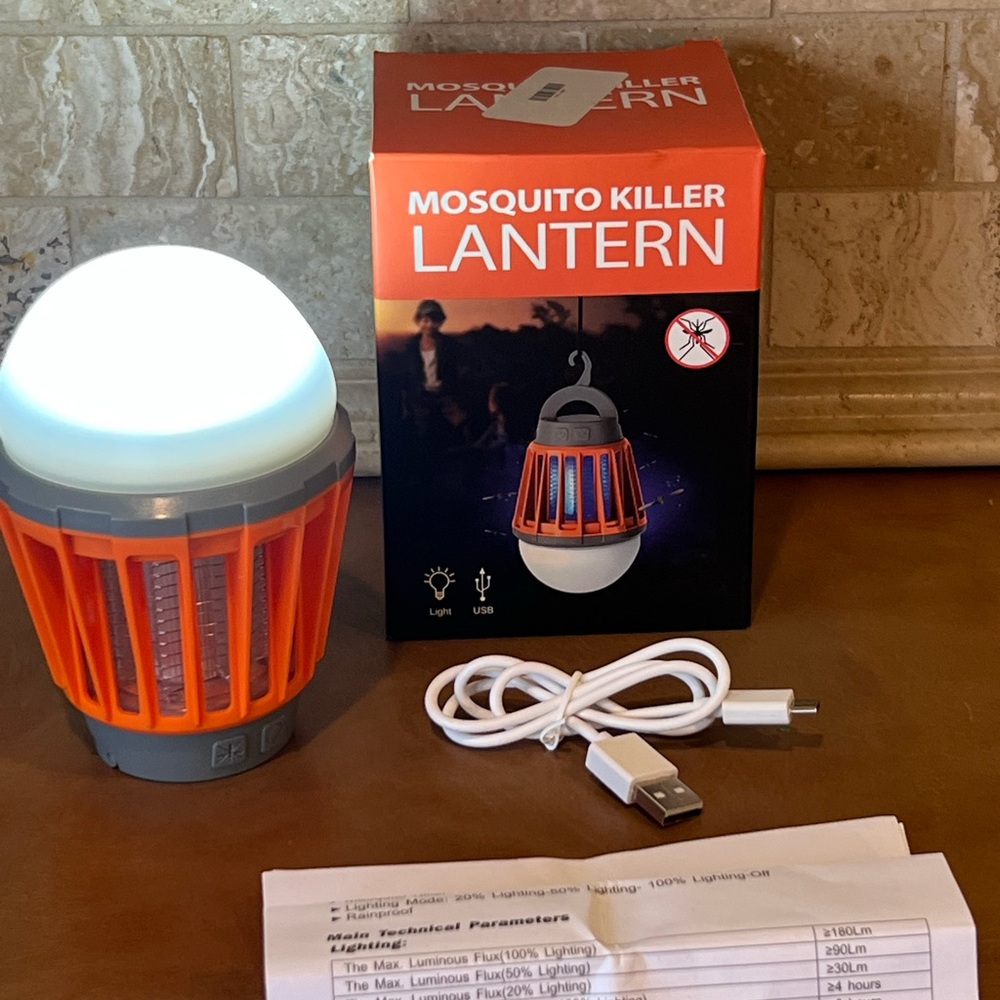 Mosquito Killer Lantern - Orange and Gray; New, tested